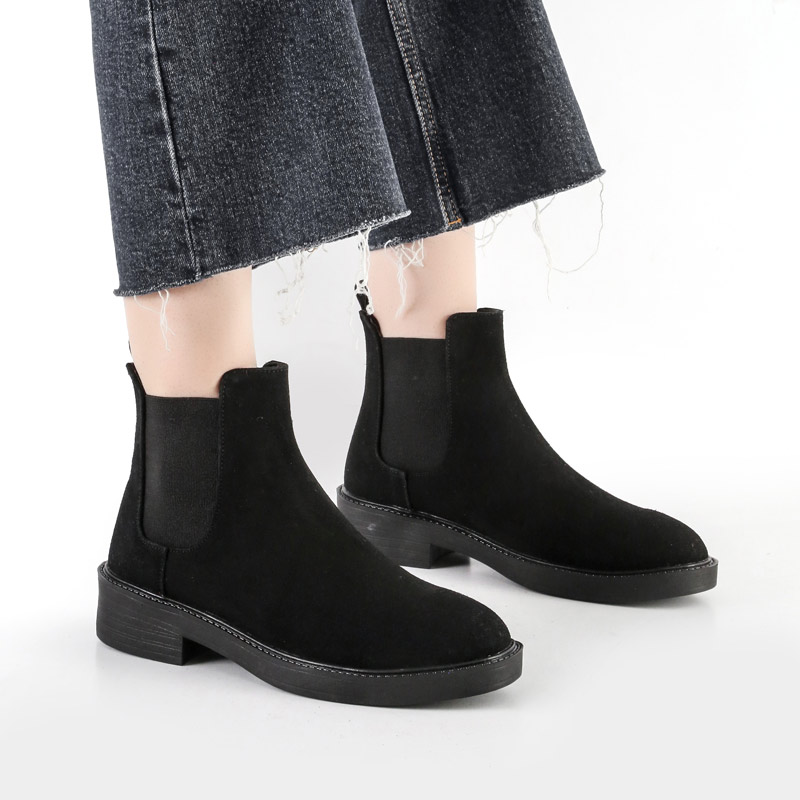 بوت و نیم بوت زنانه و دخترانه مدل چلسی دو بر کش رنگ مشکی کد M606