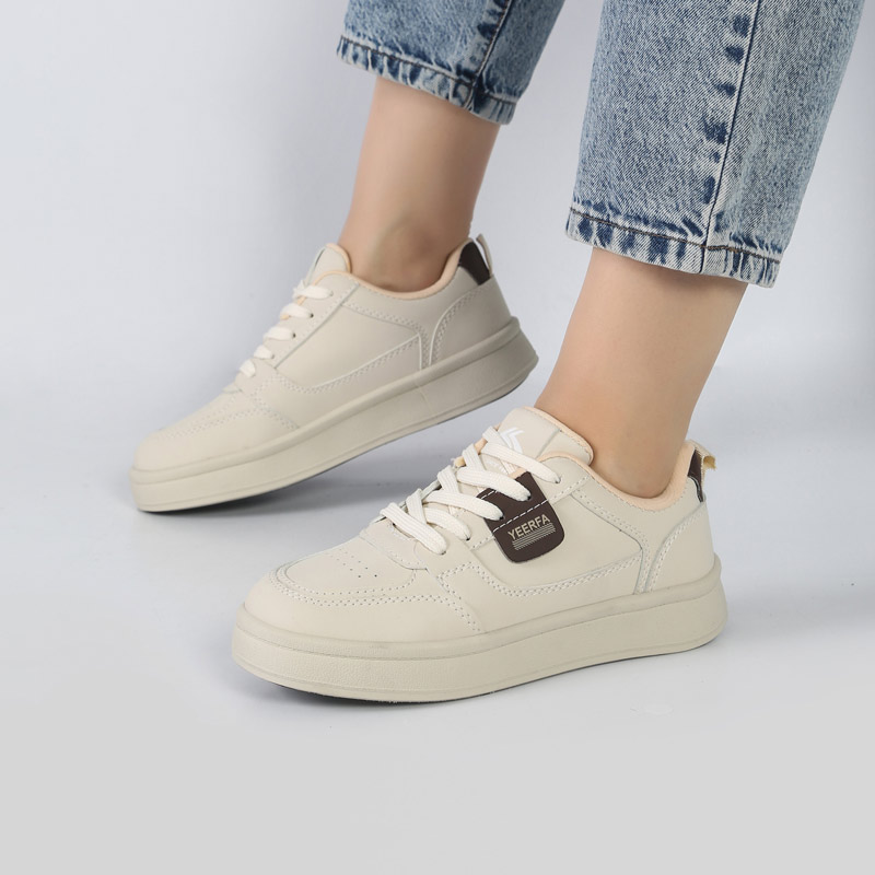 کفش و کتانی ونس راحتی زنانه و دخترانه مدل YEERFA رنگ کرم کد M982