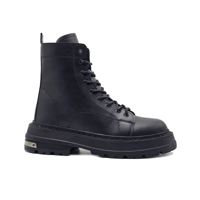 بوت مردانه مدل برشکا BERESHKA زیپدار چرم رنگ مشکی کد EF207